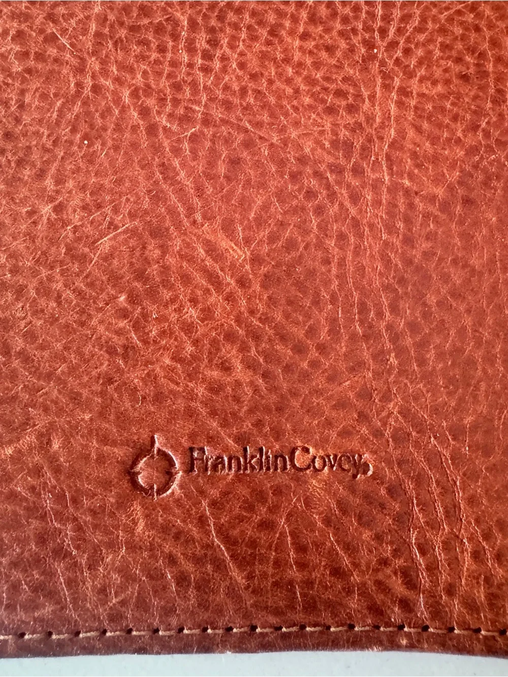 Vintage Franklin Covey Italian Full Grain Leather Planner Organizer 7 Ring Brown